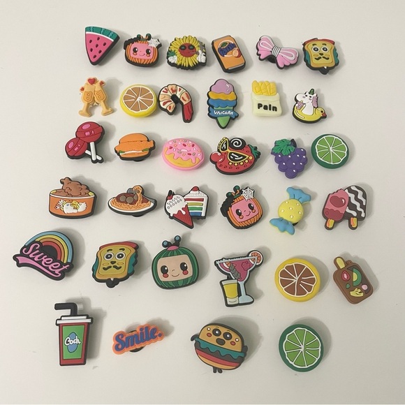 Croc Charms Lot of 34 Assorted Food Charms Donut Watermelon Burger - Picture 15 of 16